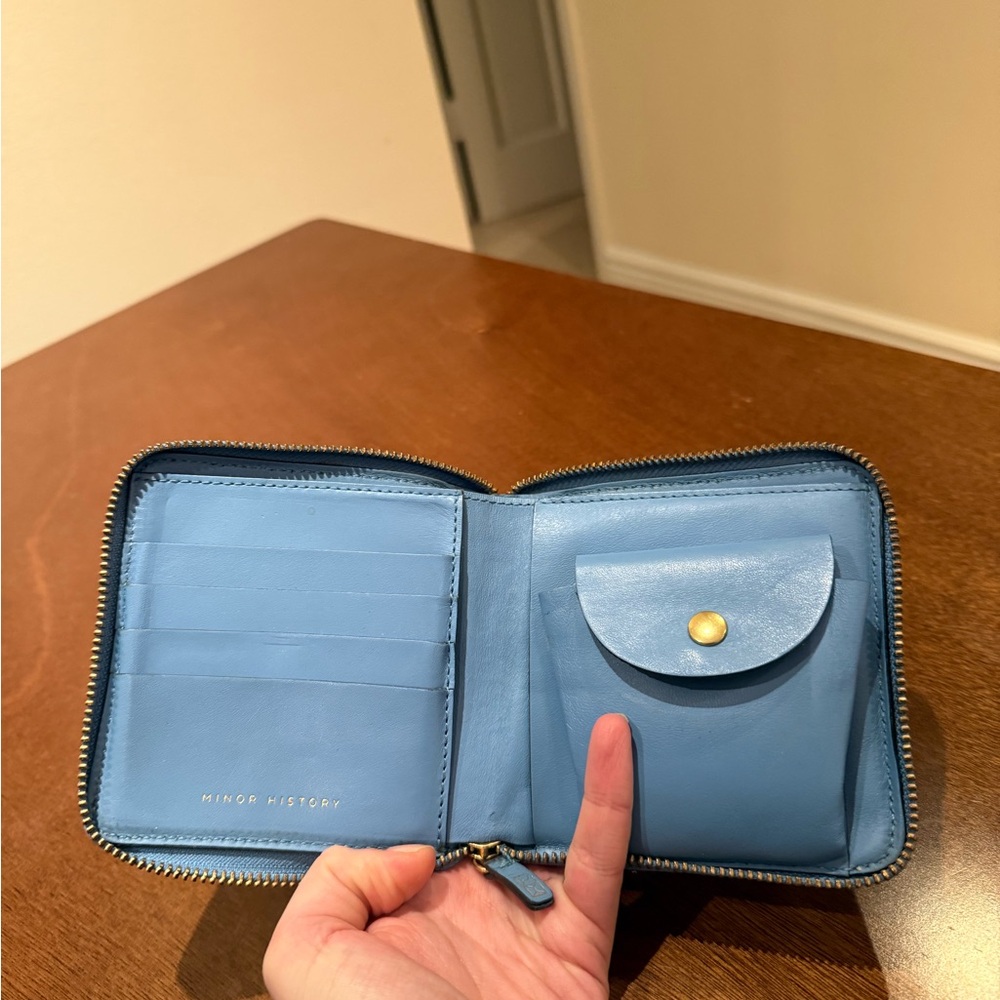 Minor history blue square wallet